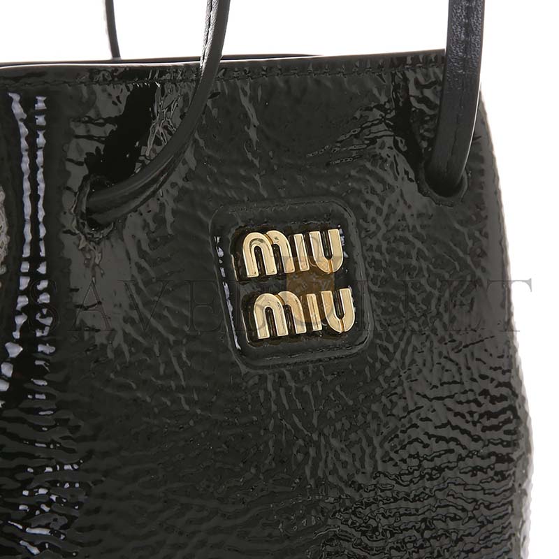 MIU MIU NAFLAC PATENT LEATHER BLACK MINI BAG 5NF460 (17*14*6cm)